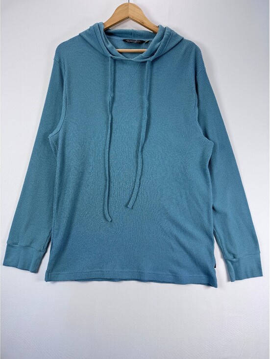 Maui and Sons Other - Waffle Knit Thermal Hoodie Mens XL Teal Maui And Sons Surf Beach Layering Top